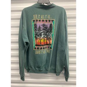 90's Vintage Jackson Hole Pullover 2 Button Sweater Men's Size XL Green